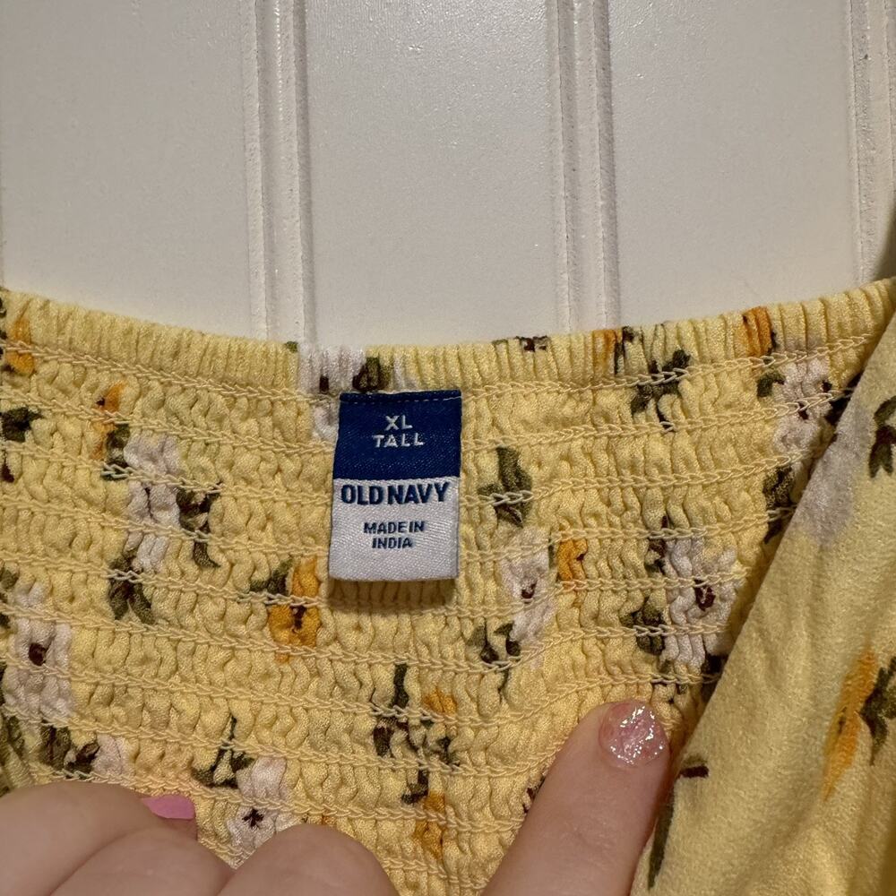 Old Navy Yellow Floral Mini Cami Dress Size XL Tall - Picture 4 of 6